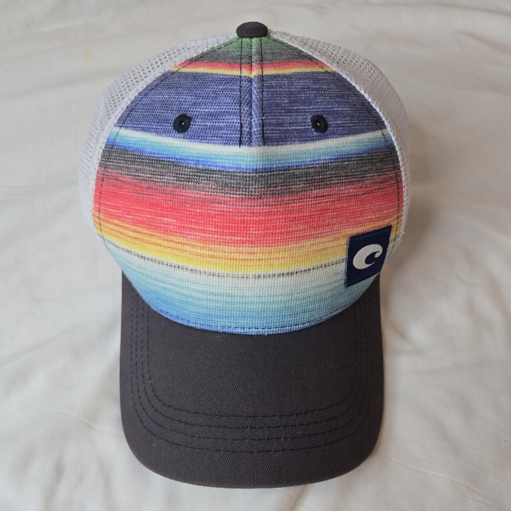 Costa Multicolor Striped Trucker Hat with Black Bill